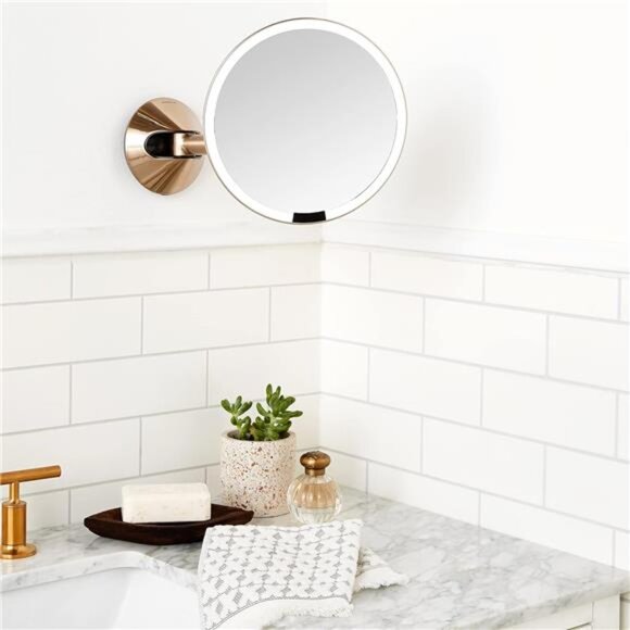 Sensor Mirror, Wall Mount Makeup Mirror with Light, 8" Round - Picture 2 of 3
